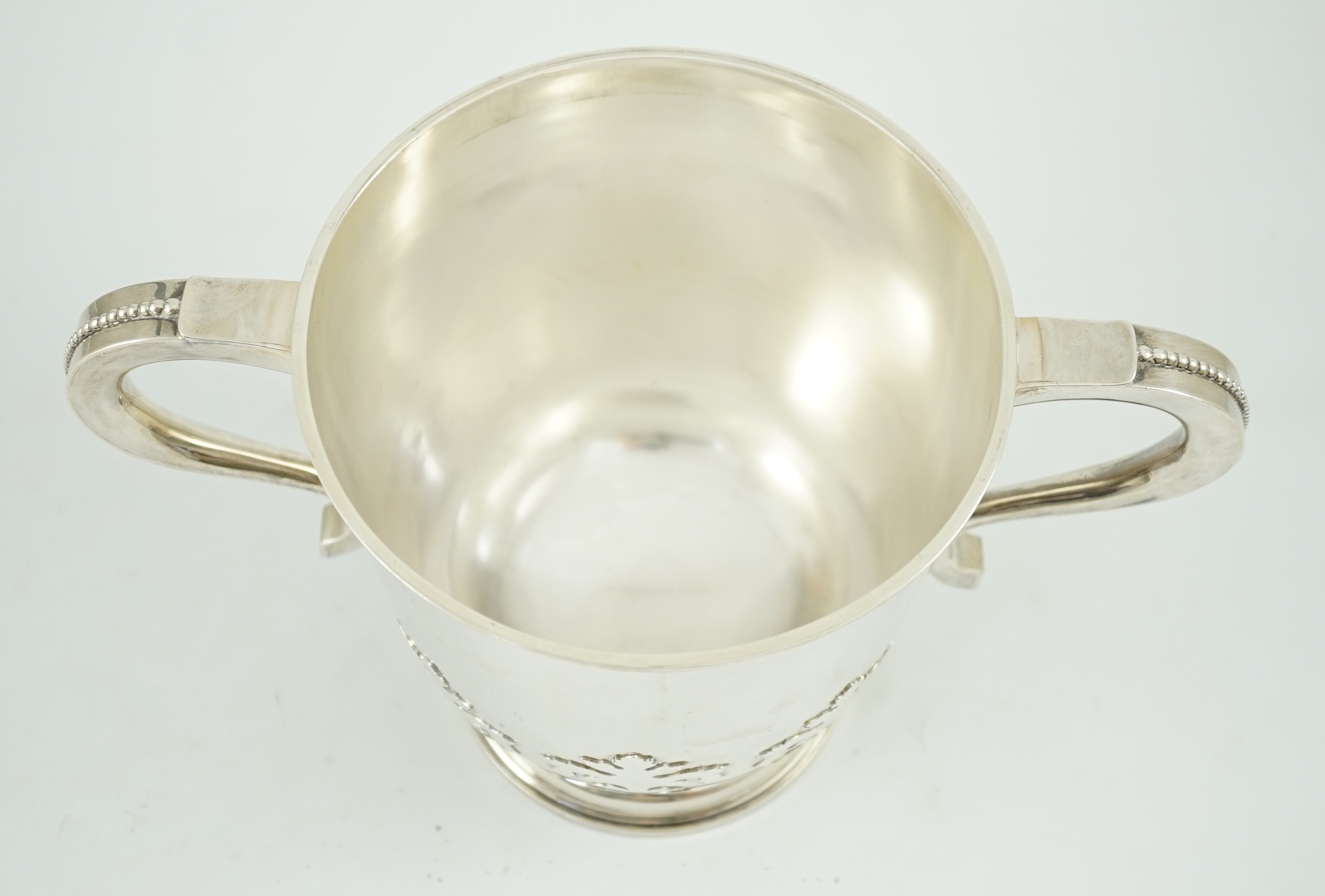 A George VI silver two handled cup and cover by William Comyns & Sons Ltd